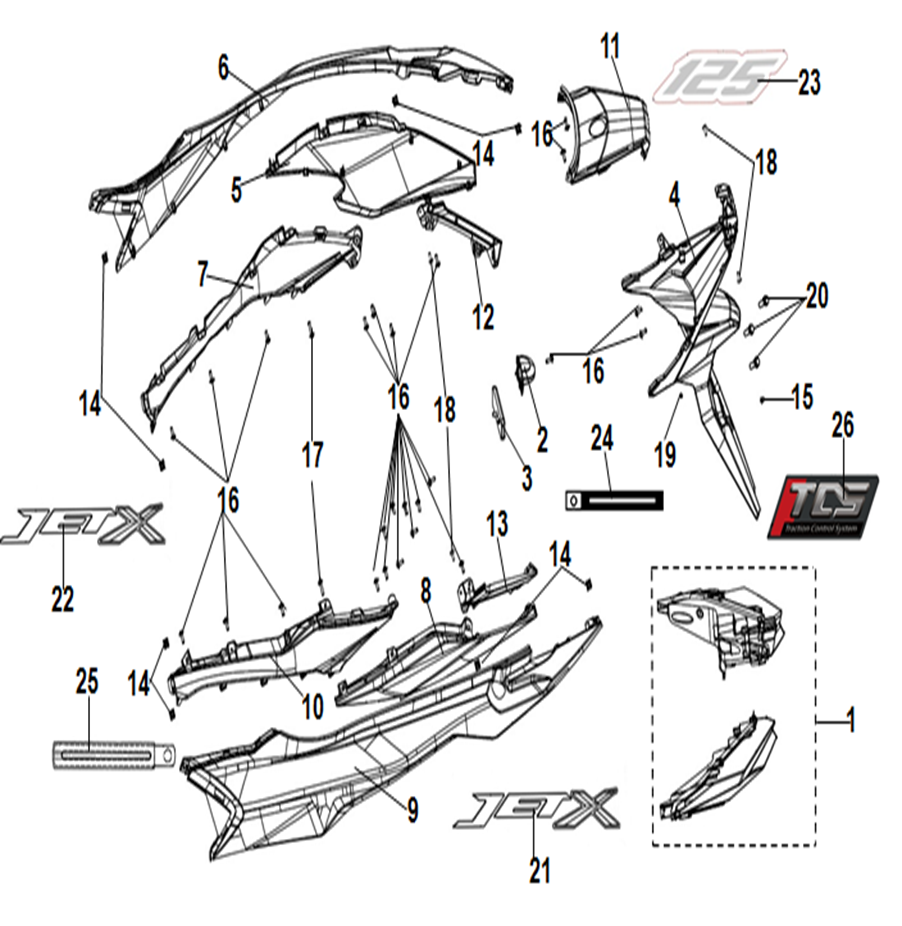 SYM Jet X 125 Parça Kataloğu