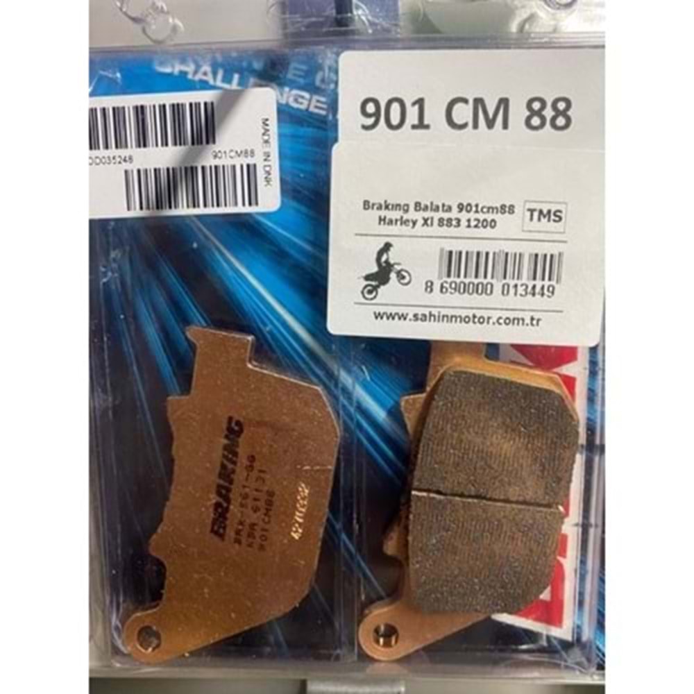 HARLEY D. XL 1200 V - SEVENTY TWO ARKA FREN BALATASI SİNTERLİ (12/13) BRAKING 901CM88