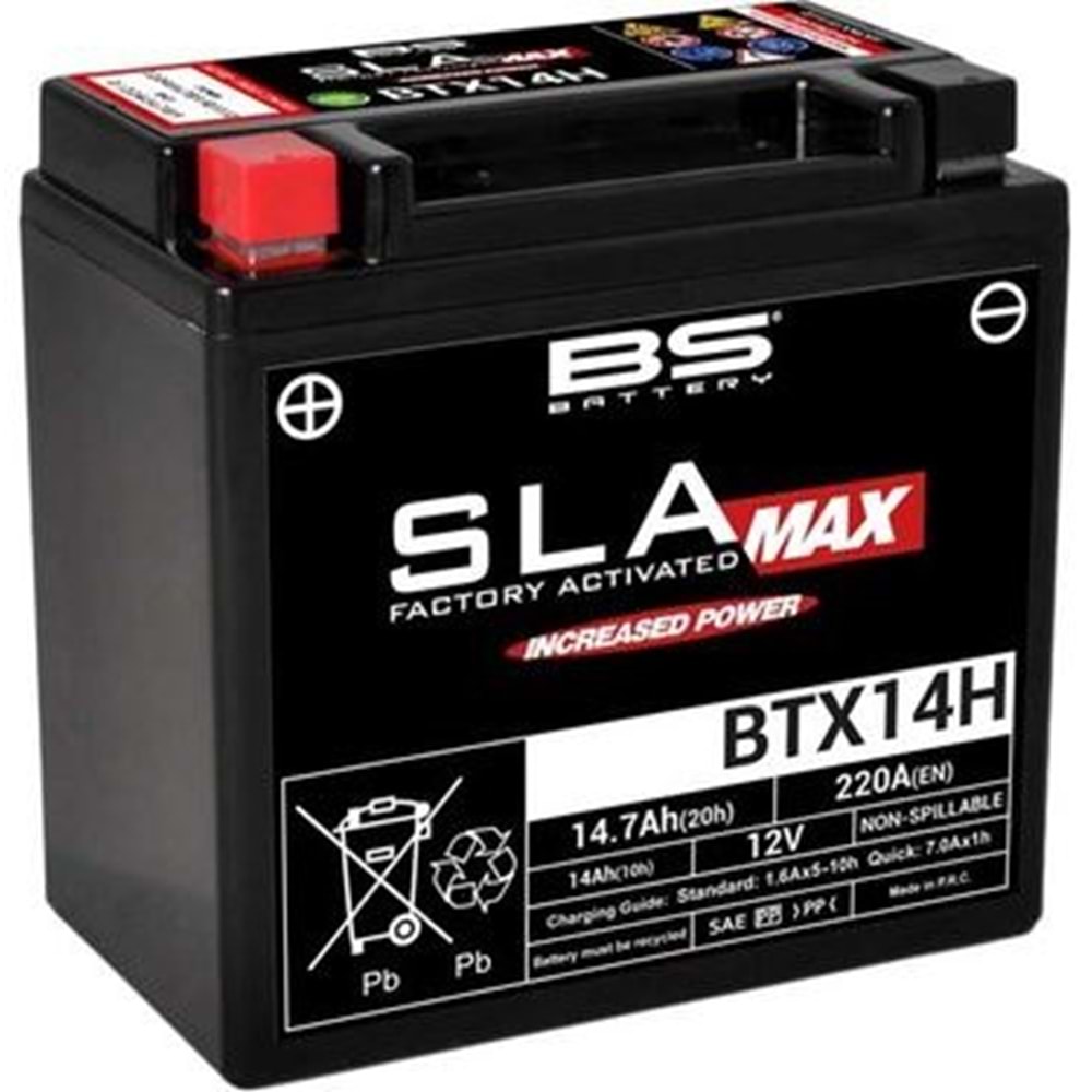 BS BATTERY BTX14H (SLA MAX) Motosiklet Aküsü