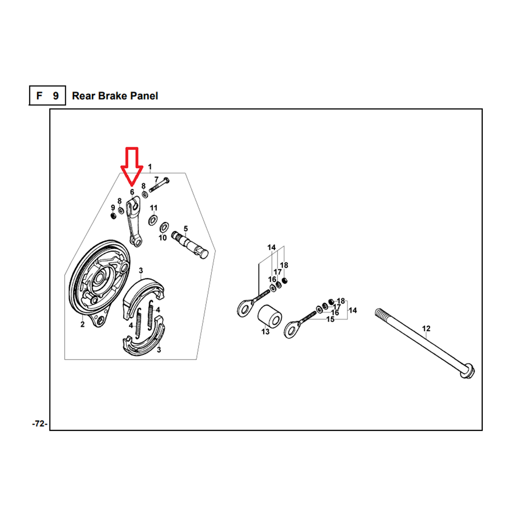 KYMCO CK 125 ARKA FREN KONTROL KOLU 43410-KBE2-900