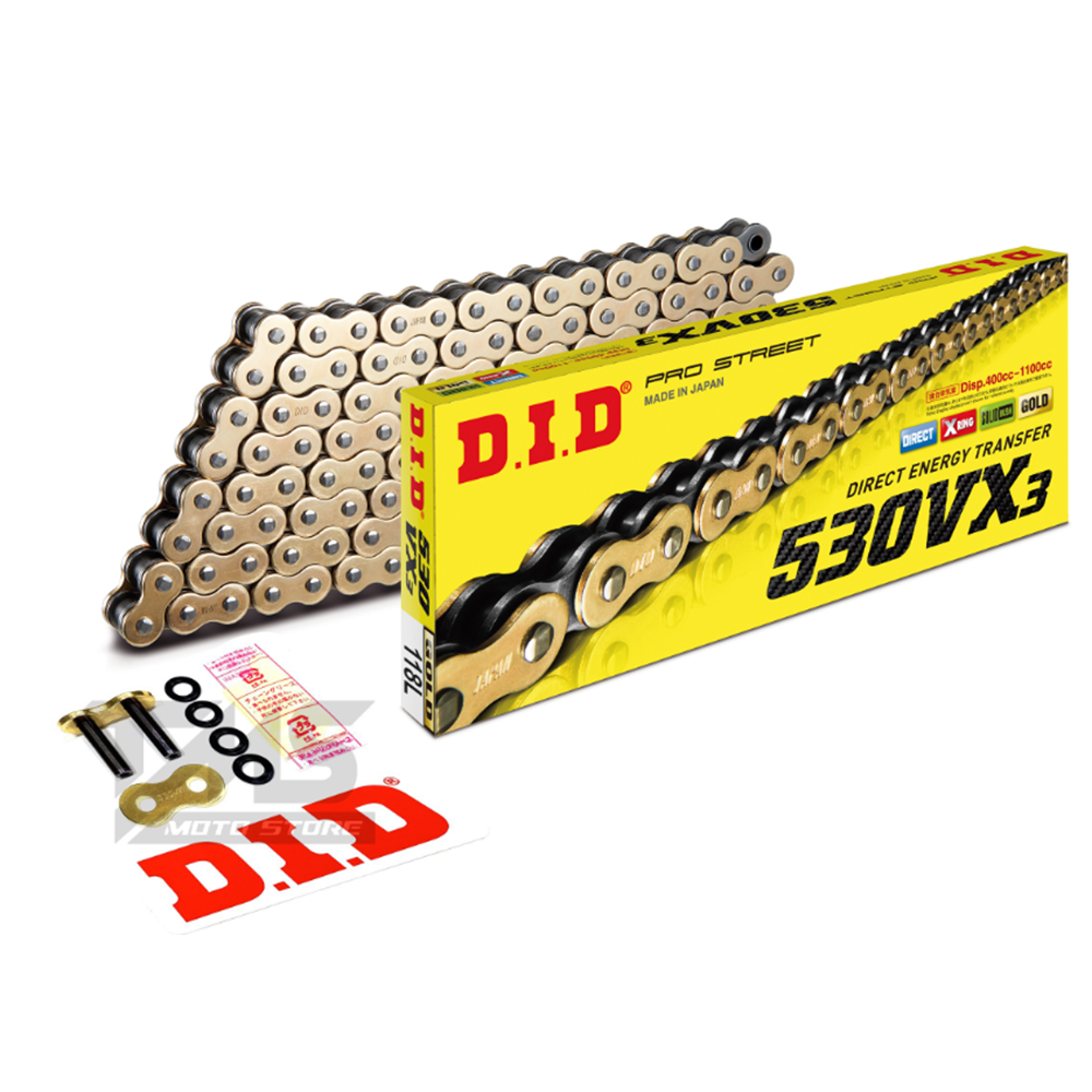 DID 530VX3-118 LİNK GOLD ZİNCİR (X-RİNG)-DIAVEL-HORNET-TRANSALP-
