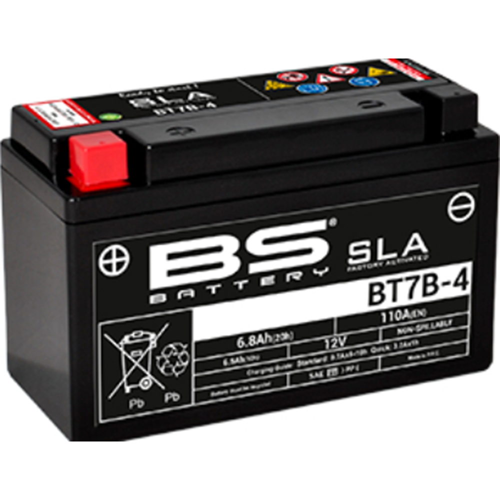 BS BATTERY BT7B-4 (SLA) YAMAHA XENTER 150 DUCATİ PANİGALE TRIUMPH DAYTONA