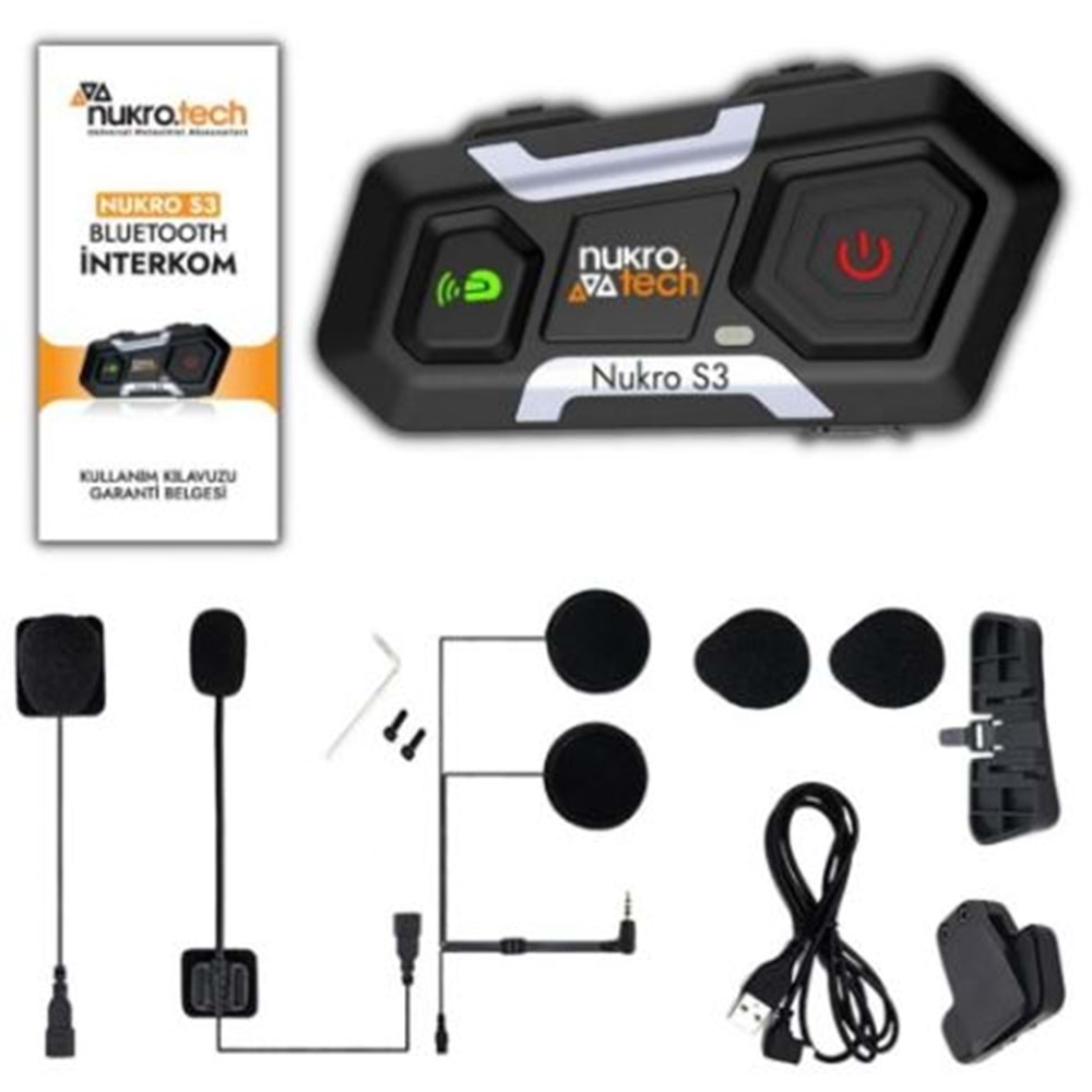 Nukrotech Nukro S3 Bluetooth İnterkom Seti