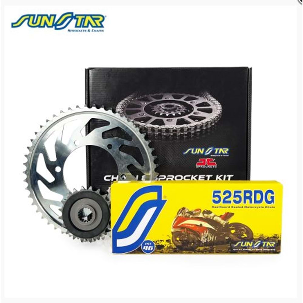 DID ZİNCİR DİŞLİ SETİ HONDA XL V TRANSALP(650CC) (2000-2007) 525RDG(ÇELİK)-118DİŞLİ:JT(15T)-(48T) JS525RDG663