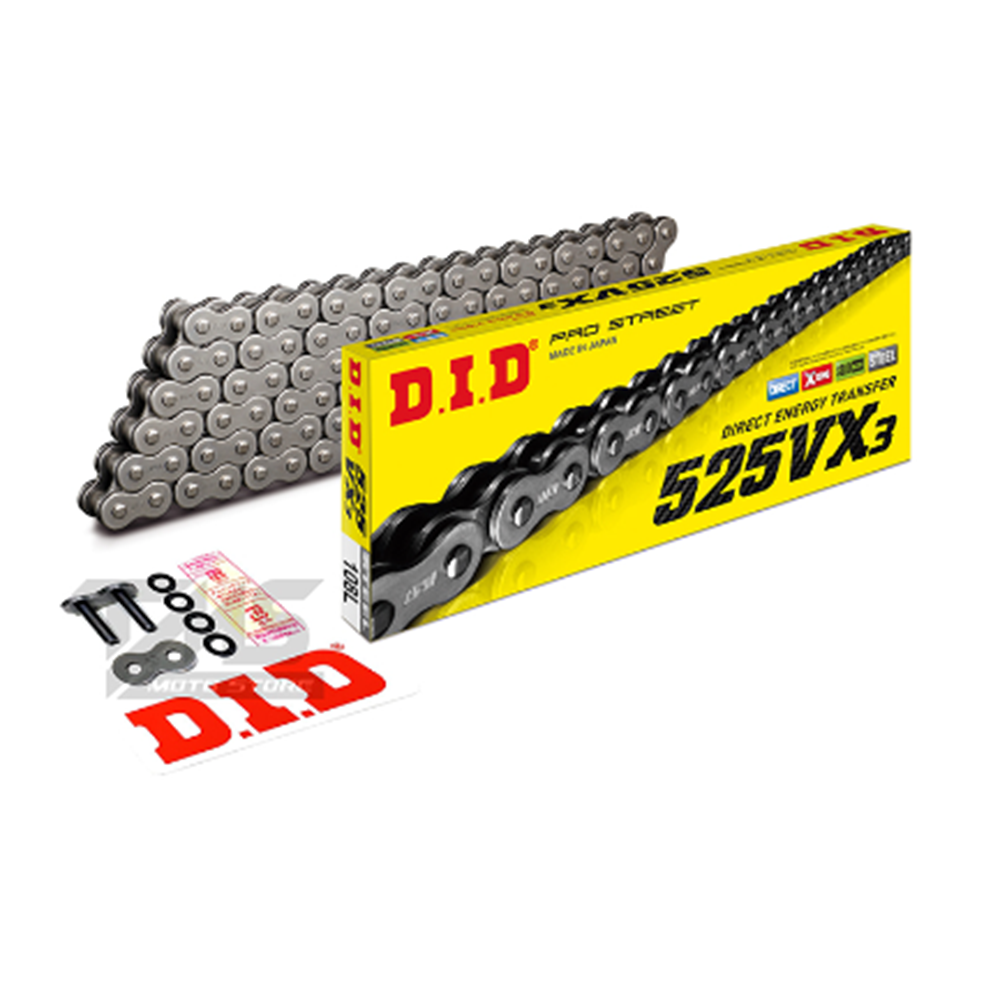 DID-525VX3(ÇELİK)-108 ÇELİK ZİNCİR(X-RİNG)UYUMLULUK İÇİN AÇIKLAMAYA BAKINIZ