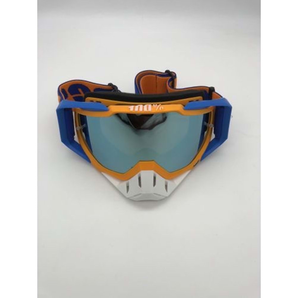%100 RACECRAFT REPLİKA MAVİ TURUNCU GOGGLE