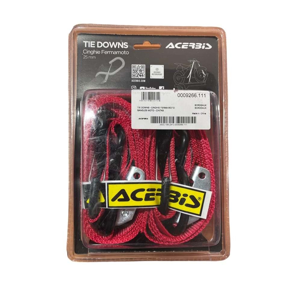 ACERBİS STRAP KIRMIZI MOTOR SABİTLEME GERGİSİ