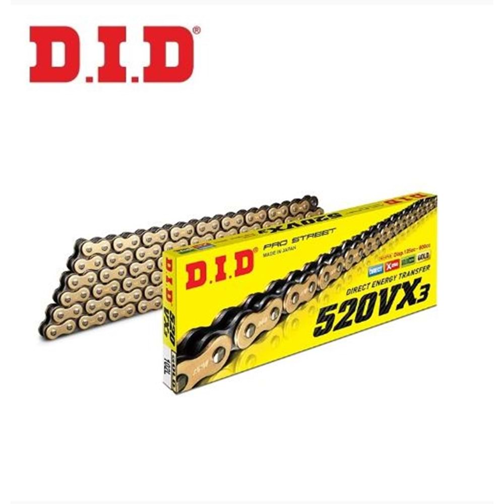 DID 520VX3 GOLD X-RİNG ZİNCİR 108 BAKLA