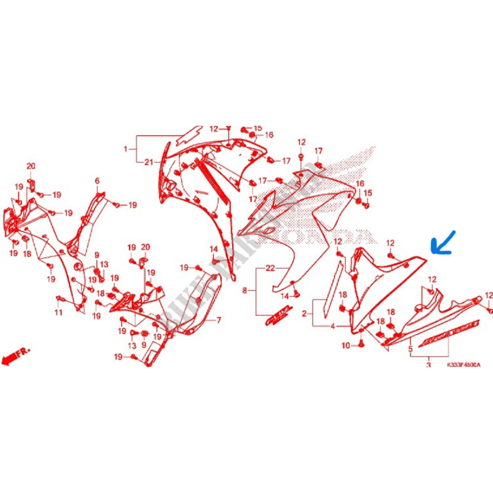HONDA CBR 250 R SOL ALT SAKAL 64310-K33-D00ZE