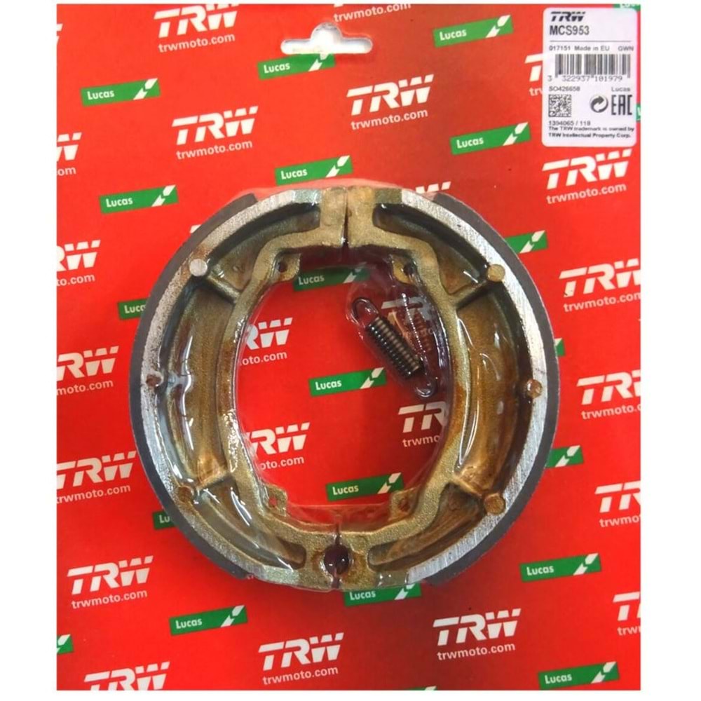 YAMAHA AEROX 100 CYGNUS 125 YBR 125 BWS100 ARKA FREN KAMPANA BALATA TRW MCS953