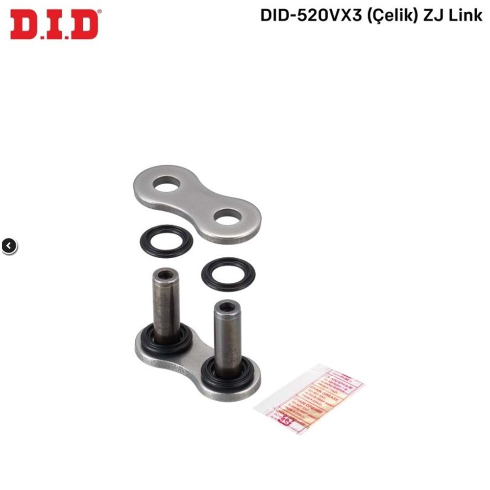 DID 520 VX3 ZJ ÇELİK ZİNCİR BİRLEŞTİRİCİ ZİNCİR KİLİDİ