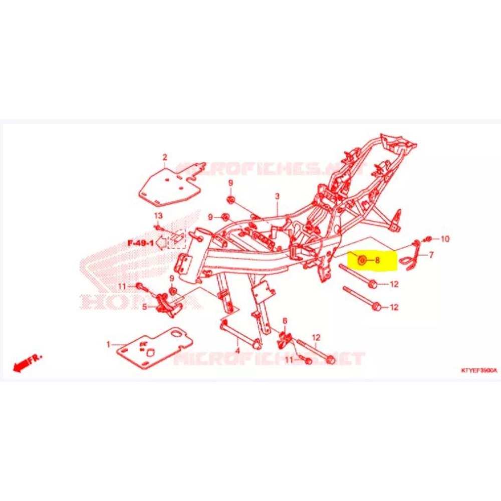 HONDA CBR 125 ŞASE DEKOR KAPAĞI 52161-KW6-900