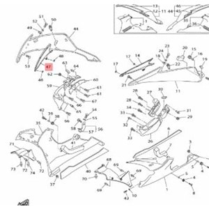 YAMAHA YZF R6 08-16 SAĞ PANZOLOT İÇİ PLASTİK 13S-28229-00