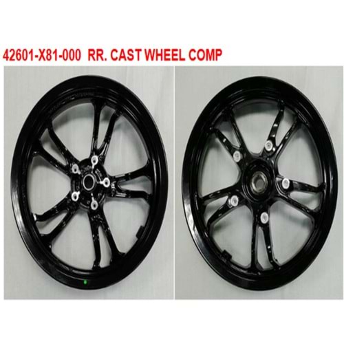 SYM ARKA JANT CIPLAK BOS SIYAH 42601-X81-000