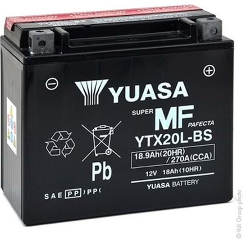 YUASA YTX20L-BS Motosiklet Aküsü