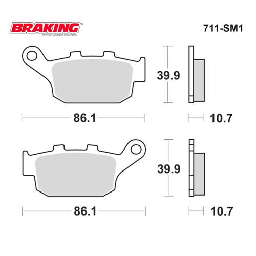 BRAKING 711SM1 YARI METALİK ARKA FREN BALATASI BRAKING 711SM1
