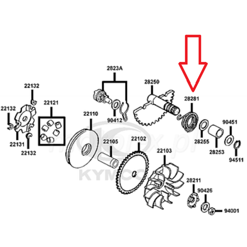 KYMCO AGİLİTY CİTY 125 LİKE 125 SUPER 8 125 MARŞ DİŞLİ YAYI 28281-GBN2-60