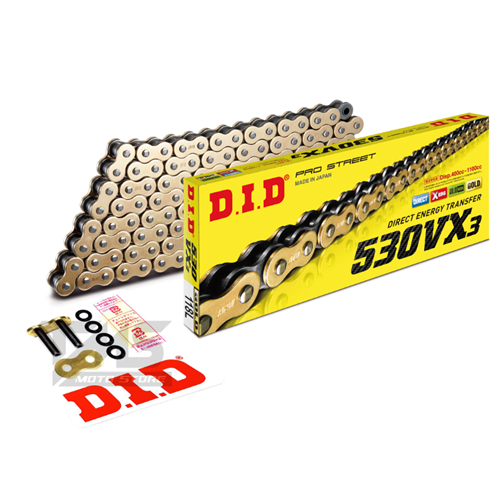 DID 530VX3-118 LİNK GOLD ZİNCİR (X-RİNG)-DIAVEL-HORNET-TRANSALP-