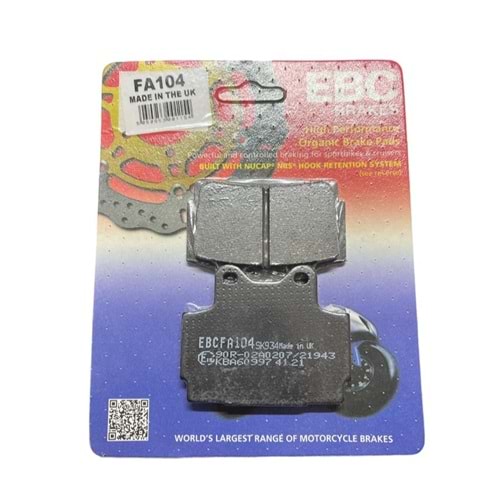 EBC FA104 YAMAHA FZ/FZR400, FZS600 FAZER 98-03, XJ600 92-03 ARKA FREN BALATASI