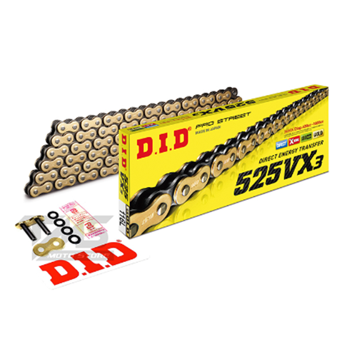 DID-525VX3(GOLD)-116 LİNK GOLD ZİNCİR (X-RİNG)UYUMLULUK İÇİN AÇIKLAMAYA BAKINIZ