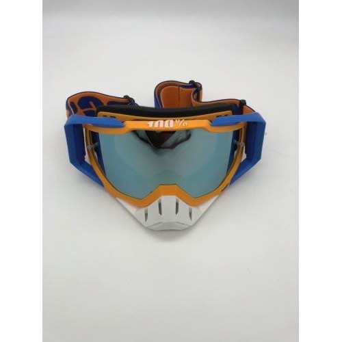 %100 RACECRAFT REPLİKA MAVİ TURUNCU GOGGLE