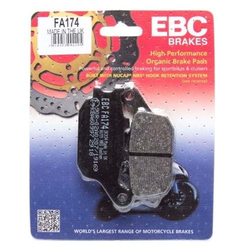 HONDA CBF600/NC700 , KAWASAKI VERSYS 650 16-21 ARKA FREN BALATASI EBC FA174