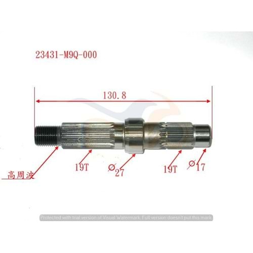 SYM MİO 100 23431-M9Q-000 AKS İLİ TEKERLEK GÖBEK MİLİ