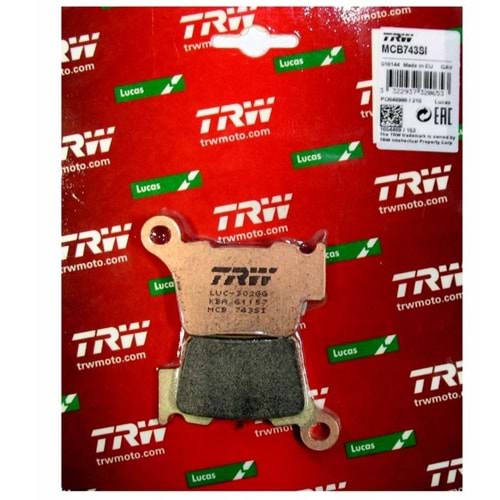 KTM EXC-F EXC 250 2T MODELLER ARKA FREN BALATASI SİNTER TRW MCB743SI