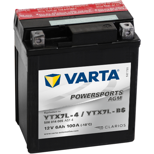 VARTA POWERSPORTS AGM YTX7L-BS 12V6Ah 100A AKÜ