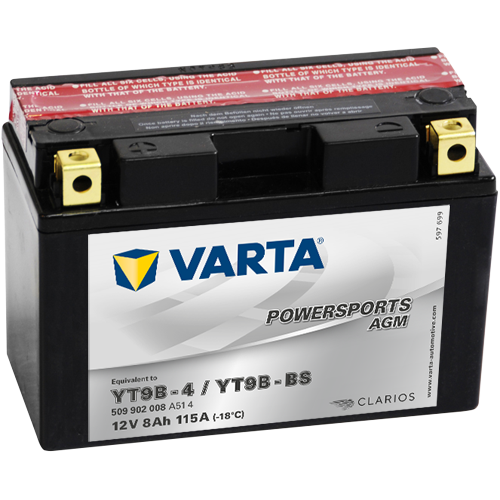 VARTA POWERSPORTS AGM YT9B-BS 12V8Ah 115A AKÜ