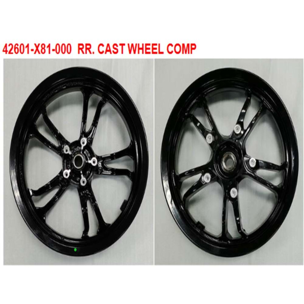 SYM ARKA JANT CIPLAK BOS SIYAH 42601-X81-000