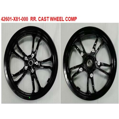 SYM ARKA JANT CIPLAK BOS SIYAH 42601-X81-000