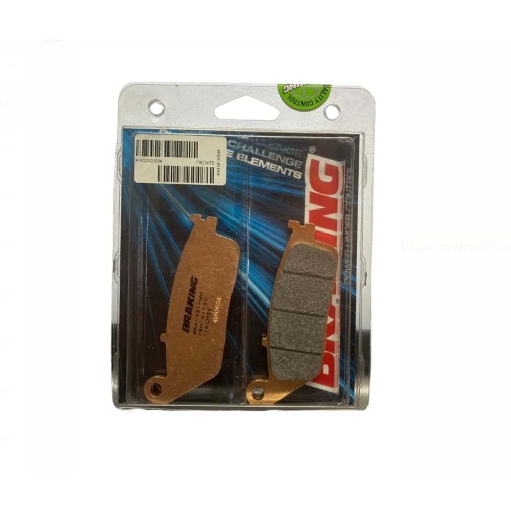 HONDA CBF 600 ÖN FREN BALATASI SİNTERLİ (04/07) BRAKING 716CM55