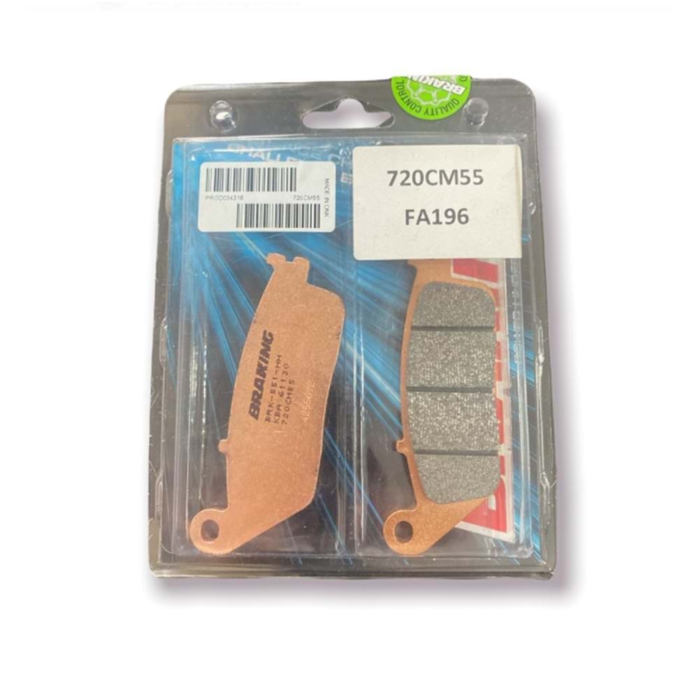 DAELIM S3 250 ÖN FREN BALATASI SİNTERLİ (17/18) BRAKING 720CM55