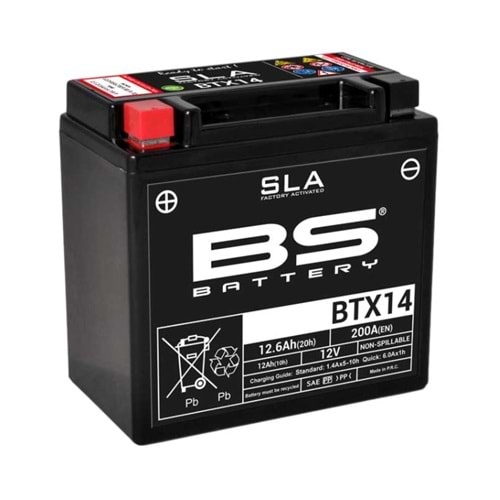 BS BATTERY BTX14 (SLA) MOTOSİKLET AKÜSÜ