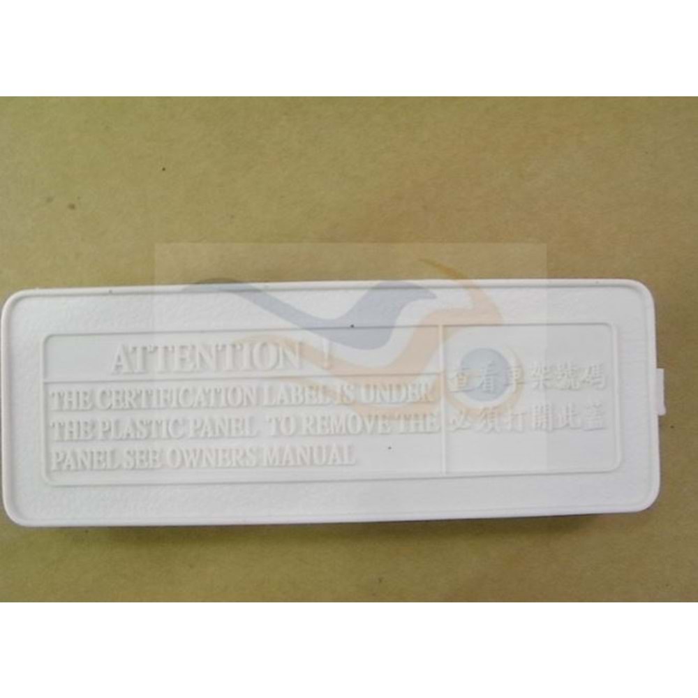 SYM MİO 100 ŞAŞE NUMARA KAPAĞI 64318-H6B-010-QB BEYAZ