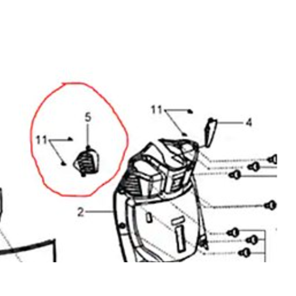 SYM HD 200 (KARBÜRATÖRLÜ) Torpido Yan Iç Parça SOL 64316-HHA-010-KA