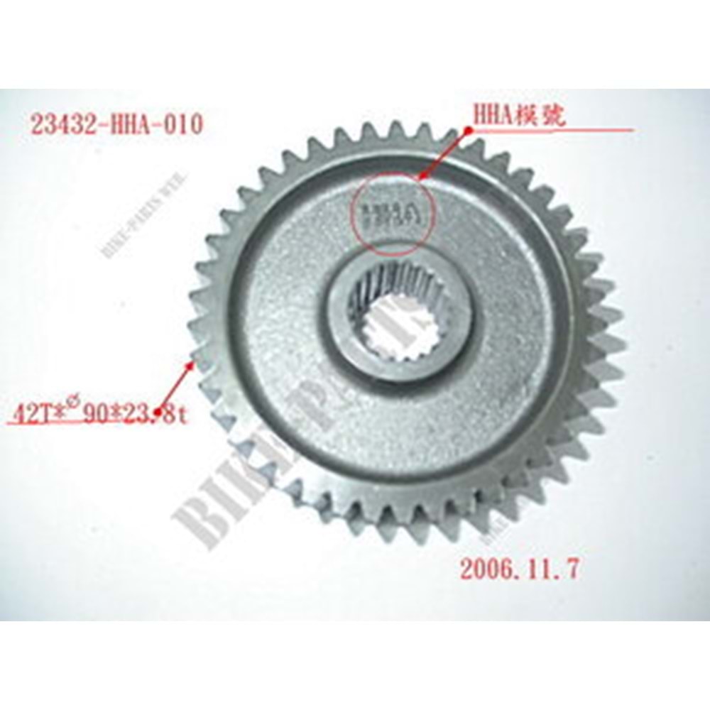 SYM HD 200 (KARBURATÖRLÜ) 42T AKS DİŞLİSİ 23432-HHA-010-M2