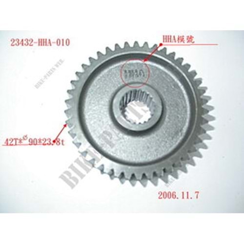 SYM HD 200 (KARBURATÖRLÜ) 42T AKS DİŞLİSİ 23432-HHA-010-M2