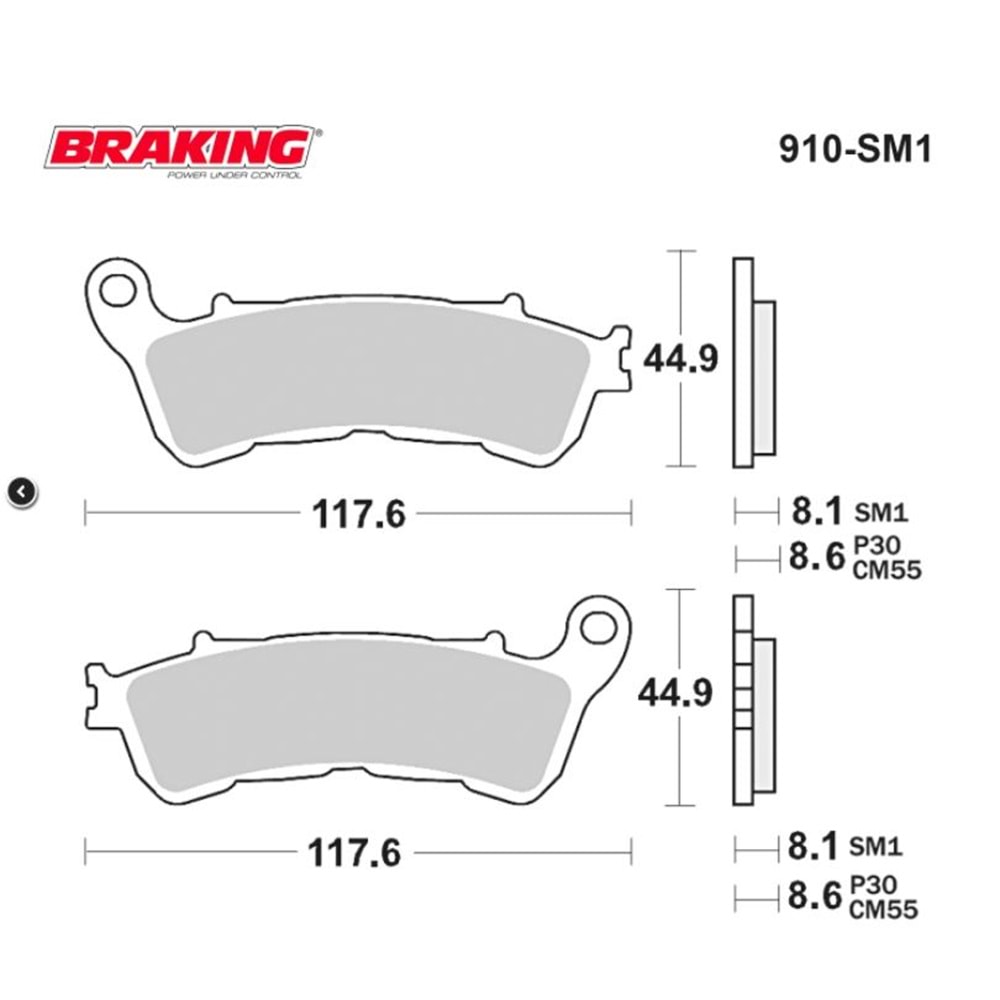 BRAKING 910SM1 YARI METALİK FREN BALATASI