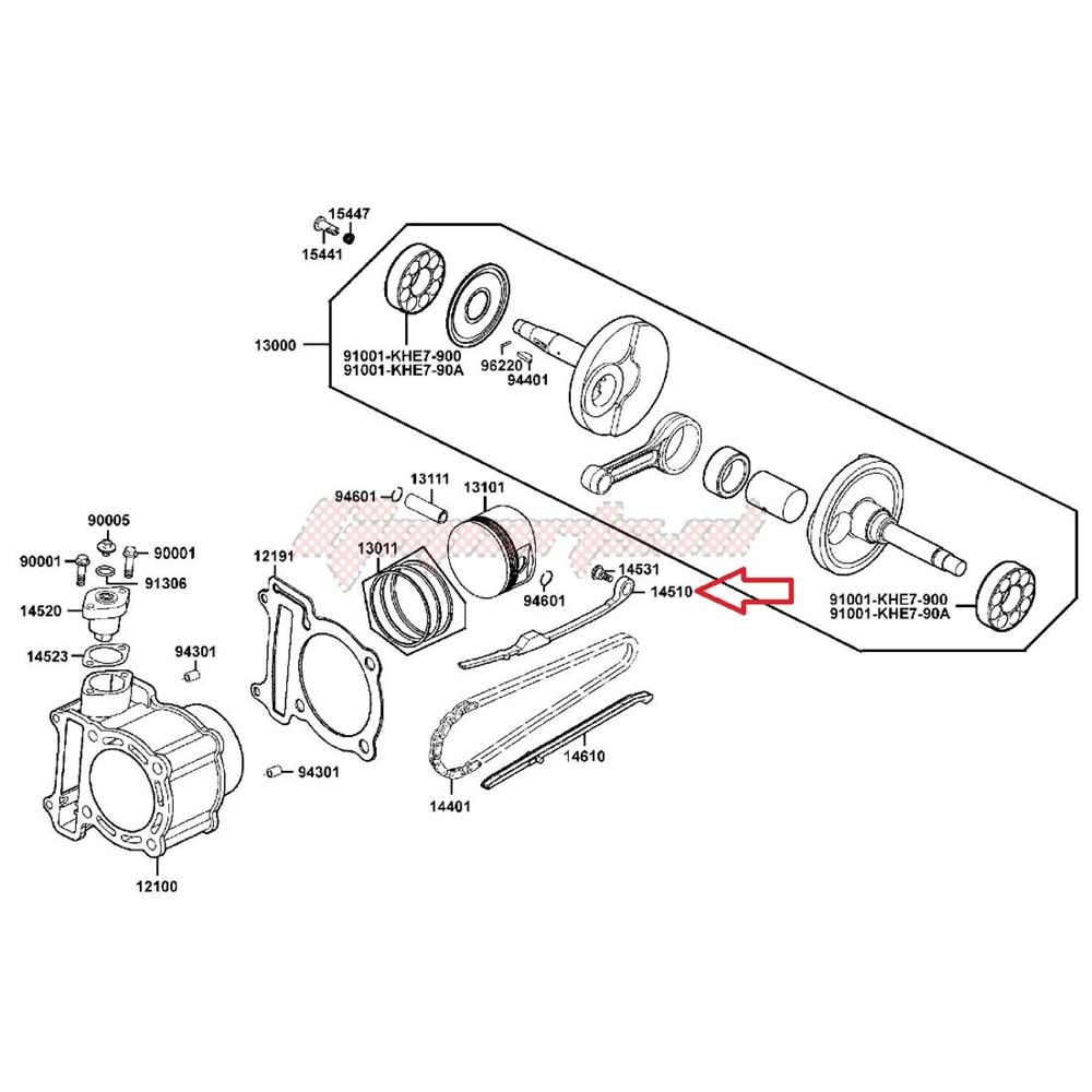 KYMCO XCİTİNG 300 AFI EKSANTRİK ZİNCİR GERGİ PALETİ 14510-LDE9-E00