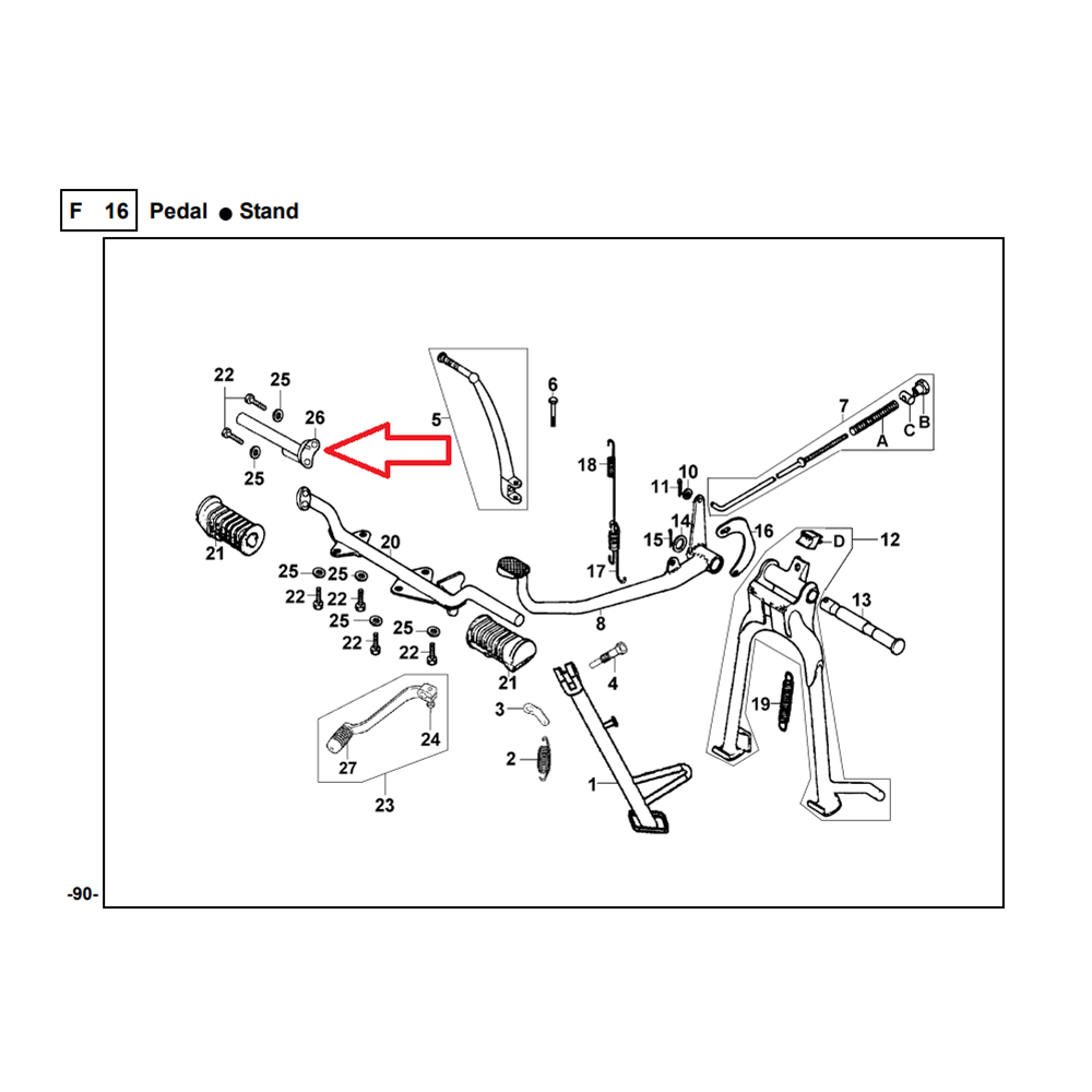 KYMCO CK 125 SAĞ BASAMAK DEMİRİ 50615-KE2-9810