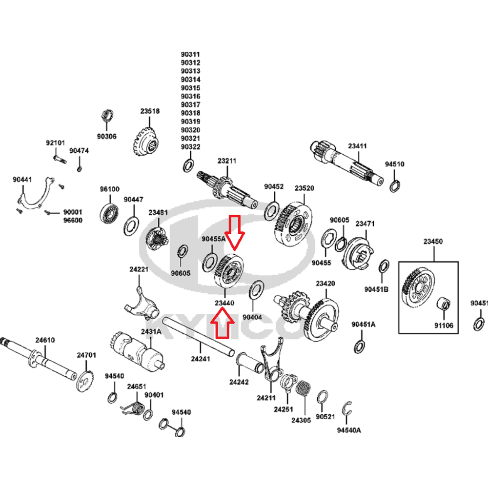 KYMCO MXU 300 ÖN DİŞLİ 23440-PWA1-E00