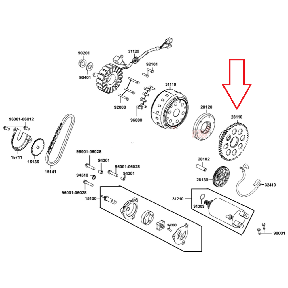 KYMCO XCİTİNG 400 DEBRİYAJ DİŞLİSİ 28110-GY6-200