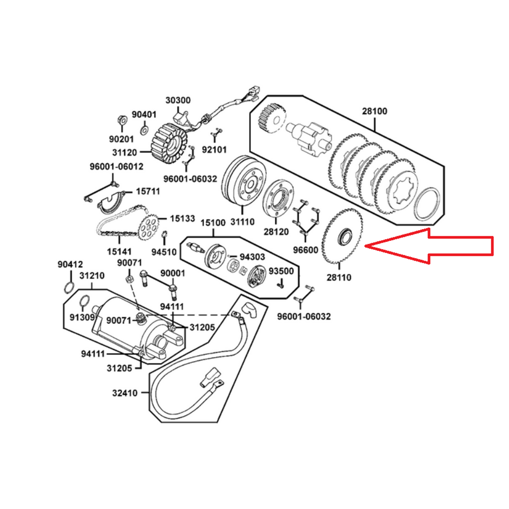 KYMCO XCİTİNG MXU 500 DEBRİYAJ DİŞLİSİ28110-LBA2-E00