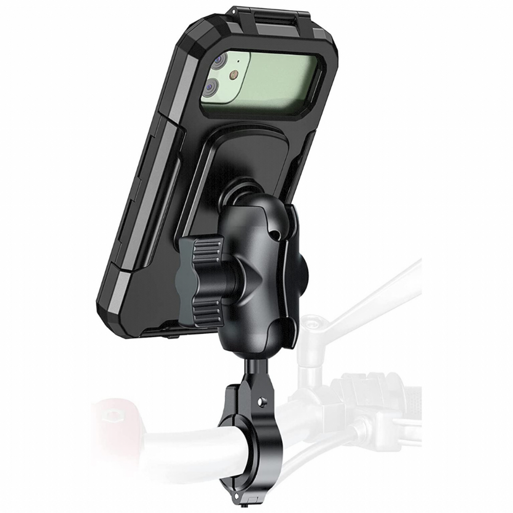 Nukrotech M18-54 Su Geçirmez Telefon Tutucu Mafsallı Gidon Bağlantılı