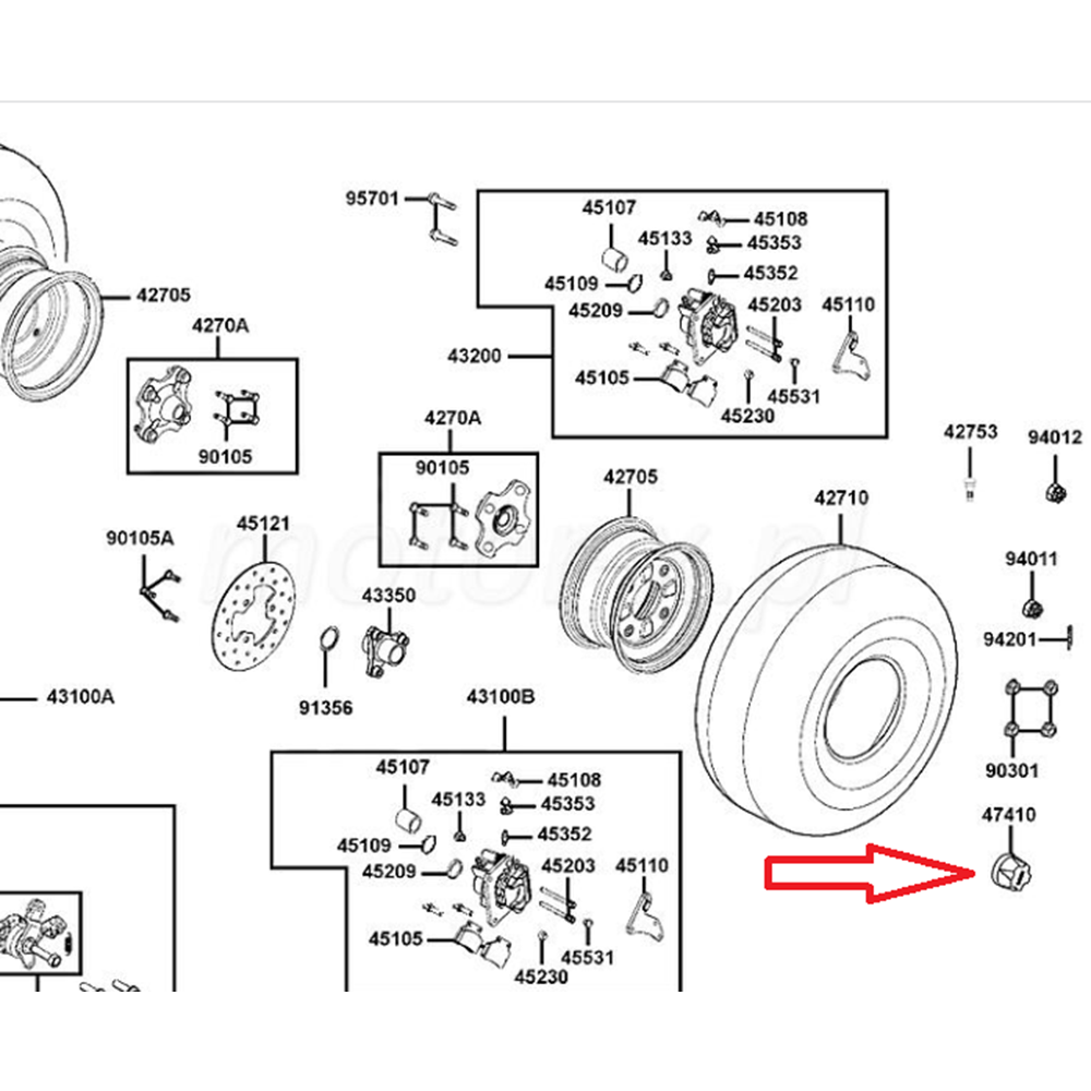 KYMCO MXU 300 JANT GÖBEĞİ KAPAĞI 47410-LCA5-E00