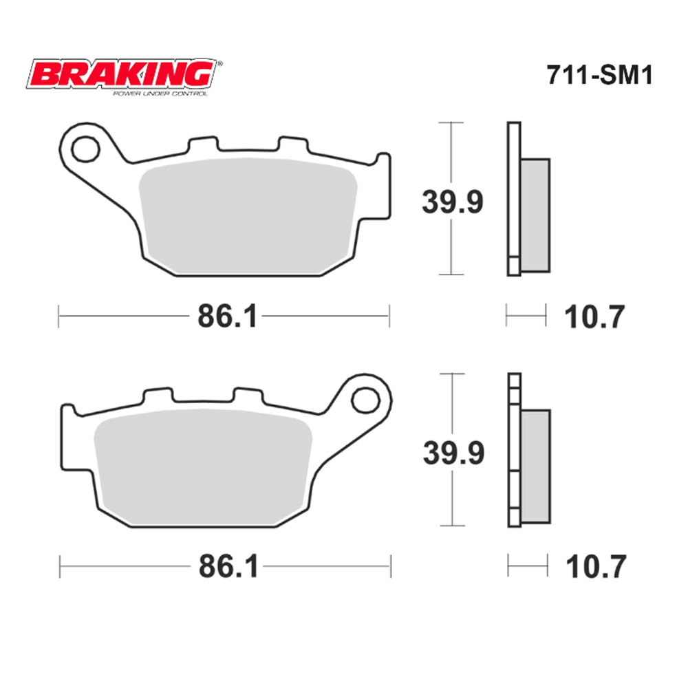 BRAKING 711SM1 YARI METALİK ARKA FREN BALATASI BRAKING 711SM1