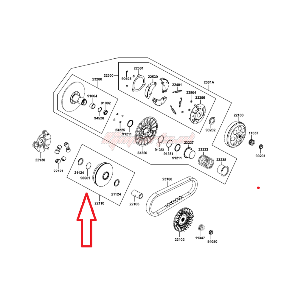 KYMCO XCİTİNG 500 ÖN VARYATÖR OYNAR YANAK 22110-LBA2-E00