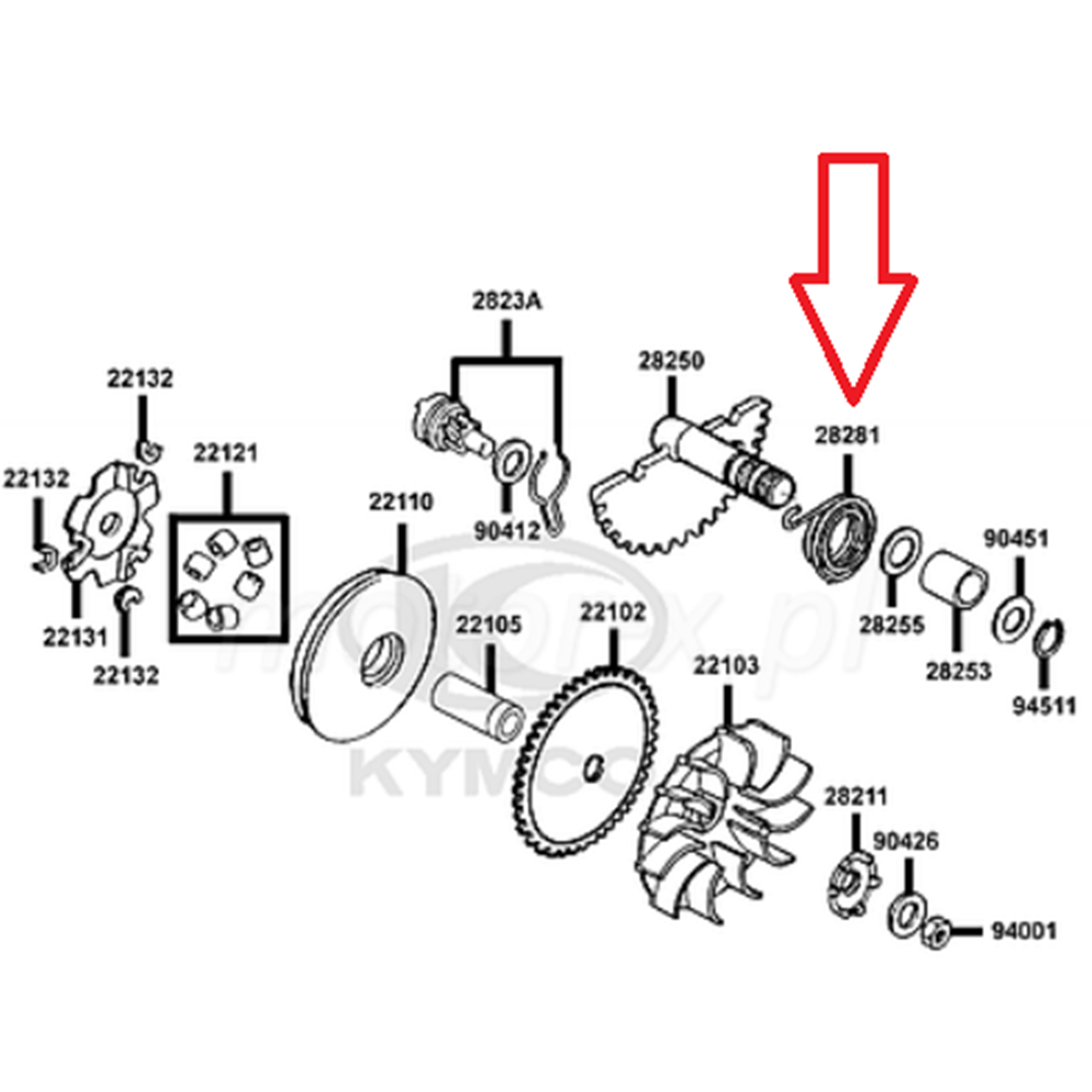 KYMCO AGİLİTY CİTY 125 LİKE 125 SUPER 8 125 MARŞ DİŞLİ YAYI 28281-GBN2-60